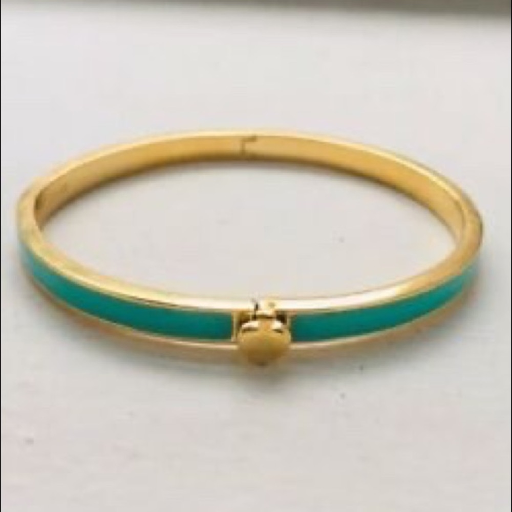 Kate Spade Heritage Spade thin enamel bangle aqua